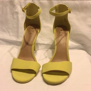 Yellow Ankle Strap Heel Sandal